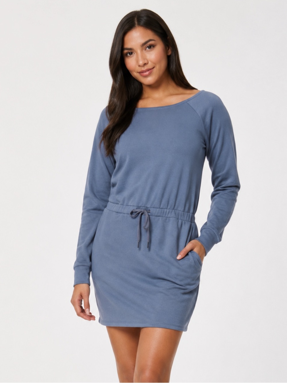 MNY Marc New York Performance Drawstring Waist Sweatshirt Dress - Size L
